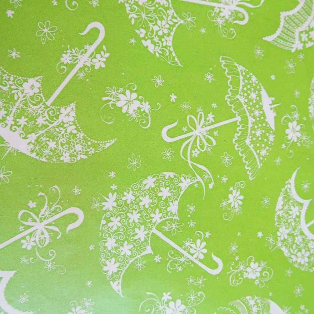 Vintage Hallmark Shower Gift Wrap Cute Umbrellas w Flowers & Bows 2 Sheets